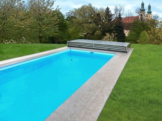 Fully retracted pool enclosure Terra