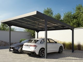 Carport Solar double für zwei Autos