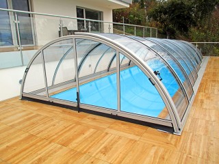 Copertura piscine compatta Universe in colore argento