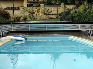 copertura per piscina trasparente