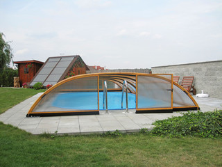 Copertura piscina bassa trasparente per piscina