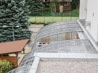 Terrassenüberdachung Horeca- Vogelperspektive.