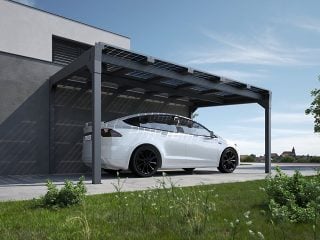 Carport Solar Solid Single next to the house