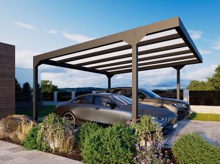 CARPORT TYPE B shed roof, DOUBLE