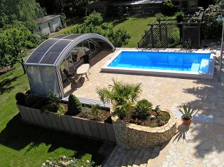 Look from above on pool enclosure Ravena