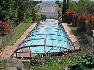 Inground pool cover ELEGANT NEO using popular anthracite color