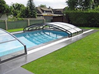 Low swimming pool enclosure IMPERIA NEO light by Alukov a.s.