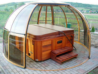 Oval hot tub enclosure SPA DOME ORLANDO by Alukov