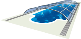 Zastřešení bazénu AZURE Flat Compact