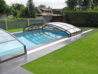 Low swimming pool enclosure IMPERIA NEO light by Alukov a.s.