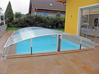 Swimming pool enclosure IMPERIA NEO light with white frames