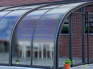 Patio enclosure CORSO Entry - half-opened