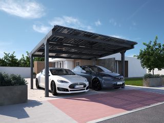 Carport Solar Solid - Kvalitní antracitový povrch