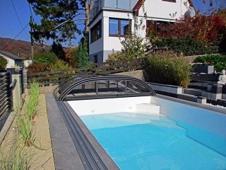 Opened pool enclosure AZURE Flat Compact
