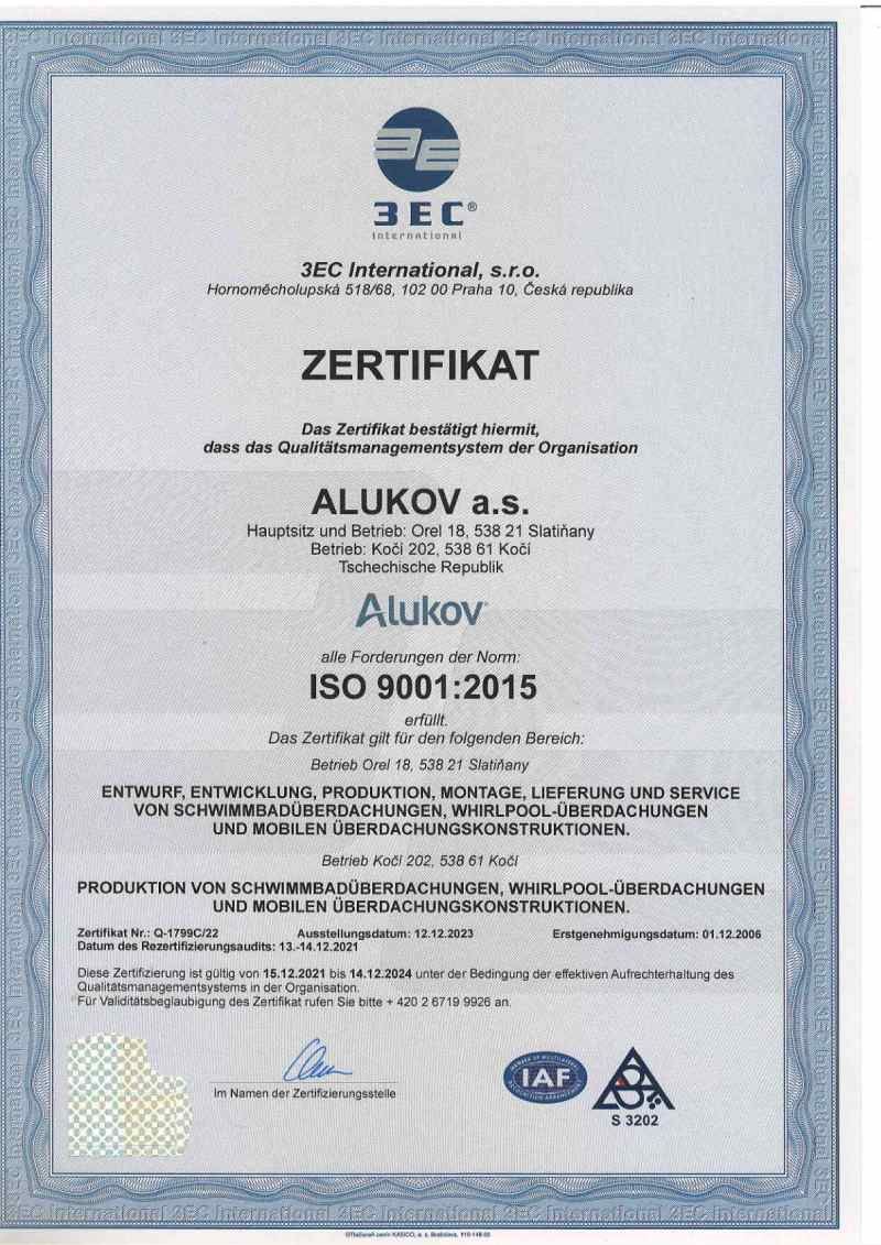 Das Zertifikat ISO 9001
