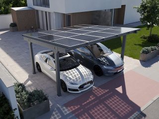 Carport Solar Solid mit Gerahmten Photovoltaikmodulen