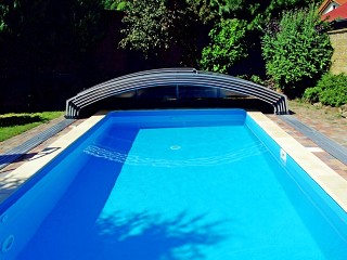 Fully opened pool enclosure Imperia NEO light