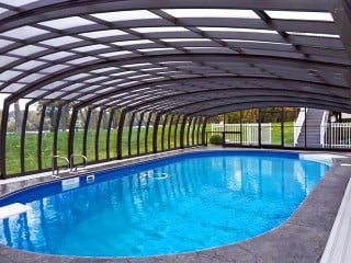 Inside view into pool enclosure Omega 