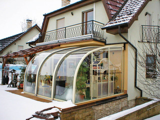 Look from outside on patio enclosure CORSO Entry - the best conservatory idea