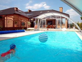 Pool enclosure RAVENA - silver color