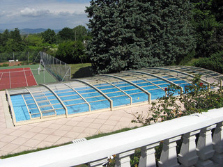 copertura ultra bassa per la piscina 
