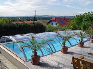 Copertura piscina bassa trasparente per piscina