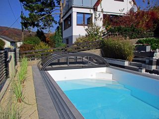 Opened pool enclosure Azure Flat Compact