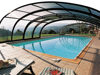 Inground pool cover TROPEA NEO - woodlike imitation