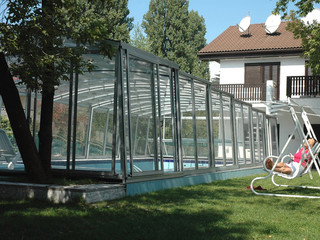 Popular wood-like imitation used on frames of pool cover VENEZIA