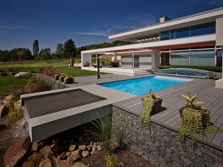 Swimming pool enclosure Viva goes perfectly with very modern house