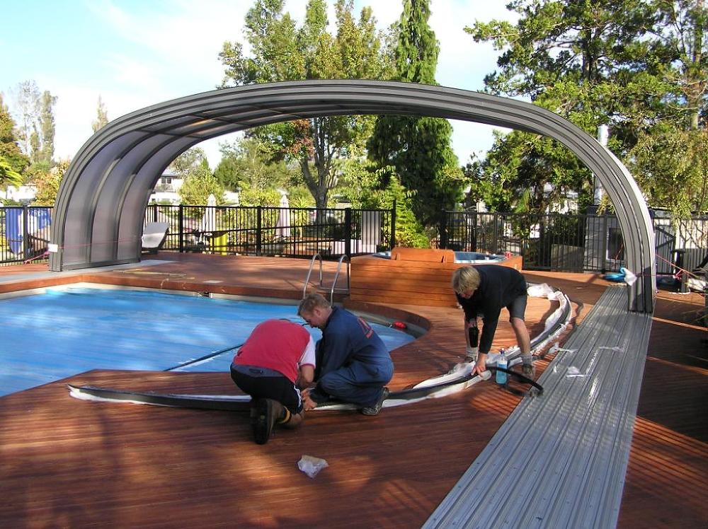 All Seasons Holiday Park Rotorua. Grande Laguna Pool Enclosure Assembly