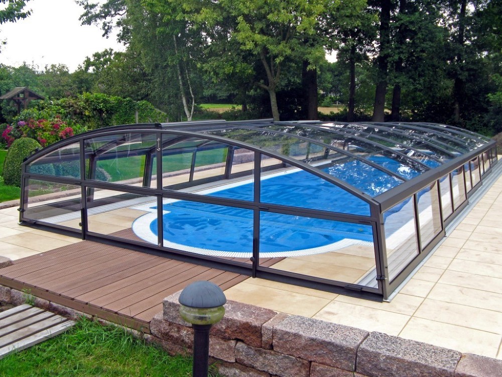 Photo gallery of Pool enclosure Imperia NEO light - retractable pool ...