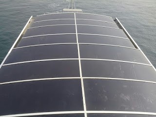 Motorized roof enclosure on navy ship Motorized roof enclosure on navy ship