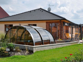 Hot tub enclosure OASIS can be constructed as a free standing structure
