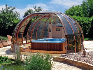 Hot tub enclosure Spa Sunhouse with wood imitation finish