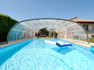 Popular white color on swimming pool enclosure OLYMPIC