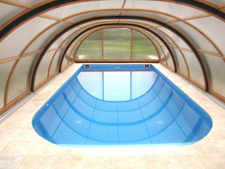 Inner space of pool enclosure UNIVERSE - prepared for relaxation