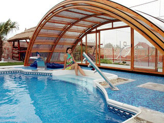 Inground pool enclosure UNIVERSE improves quality of water