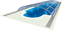Din stoc – Acoperire piscina AZURE Flat Compact 3,75x7,62