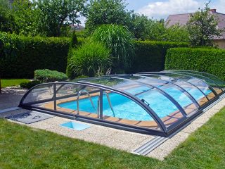 Acoperire piscina AZURE Flat Compact complet inchisa