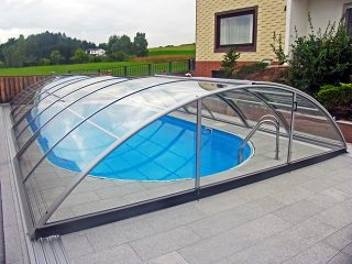 Acoperire piscina AZURE Uni Compact profile argintii
