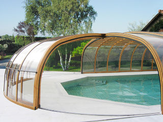 Acoperire piscina OLYMPIC imitatie lemn