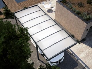 Carport Camper - Roof made out of multi-chamber polycarbonate with UV stabilisation