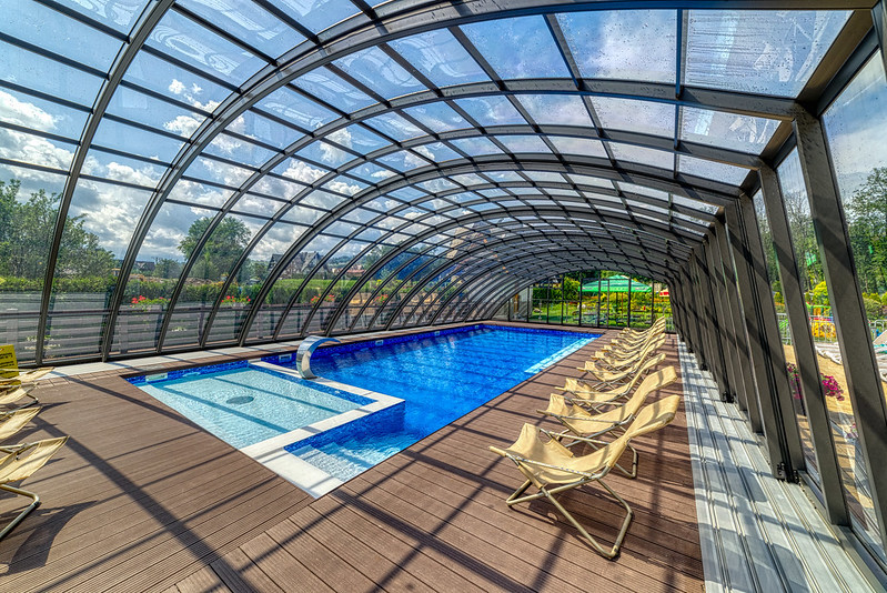 A look inside pool enclosure Ravena