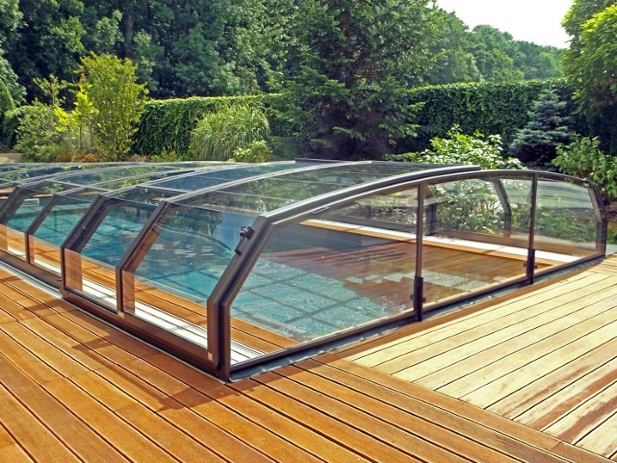 Pool enclosure Oceanic Low - retractable pool cover | Alukov.co.uk