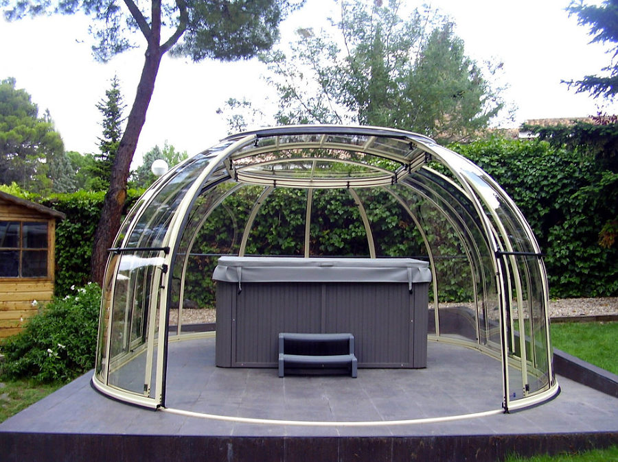 Hot tub enclosures galleries retractable hot tub enclosures Alukov