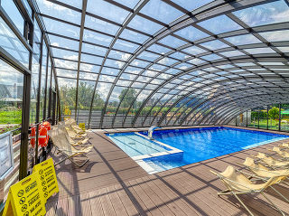 A look inside pool enclosure Ravena