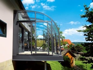 Patio enclosure Corso Entry with anthracite finish