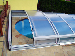 Swimming pool enclosure IMPERIA NEO light with white frames