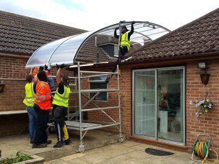 Swimming pool enclosure installation